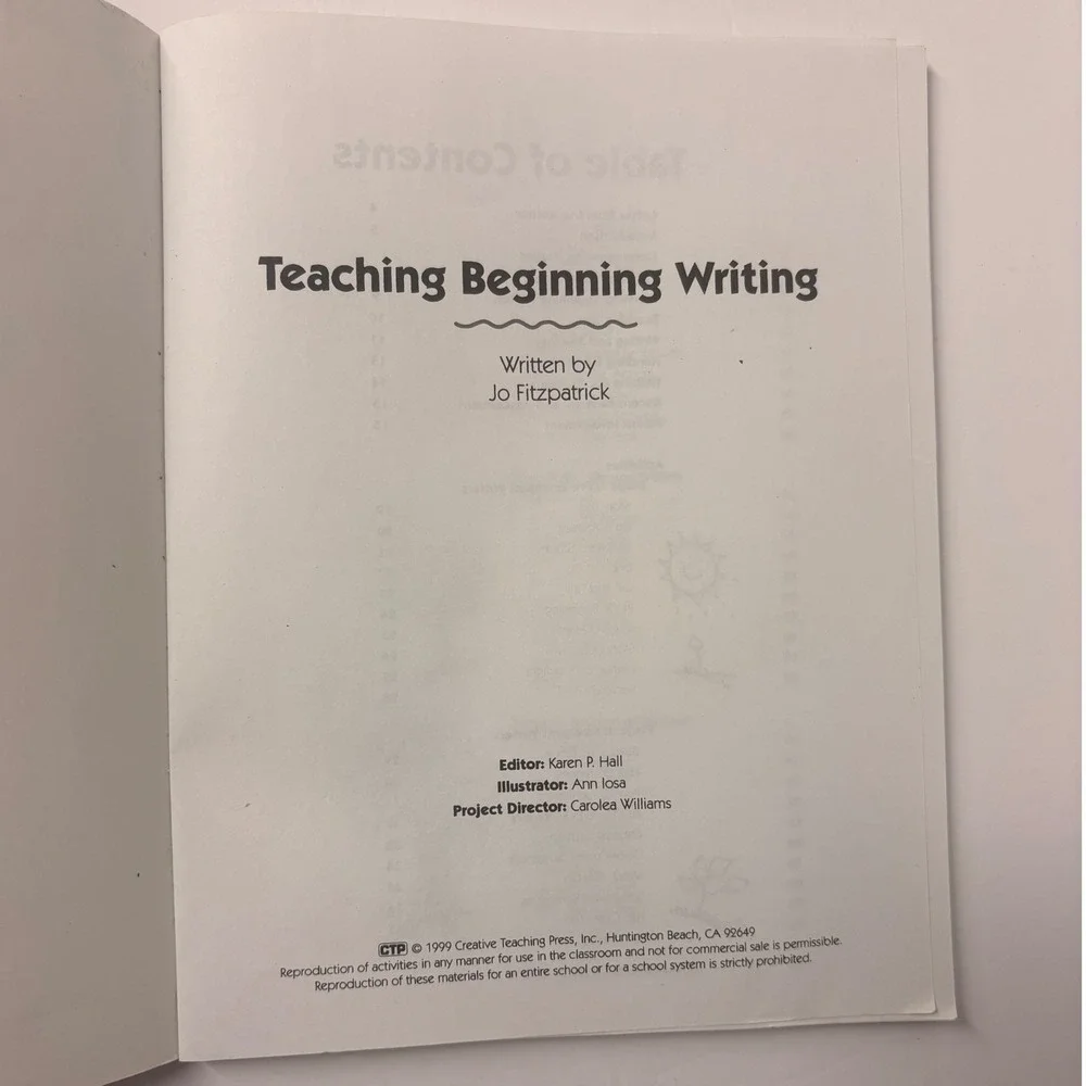 Teaching Beginning Writing Jo Fitzpatrick Creative Teaching Press K-2 Education